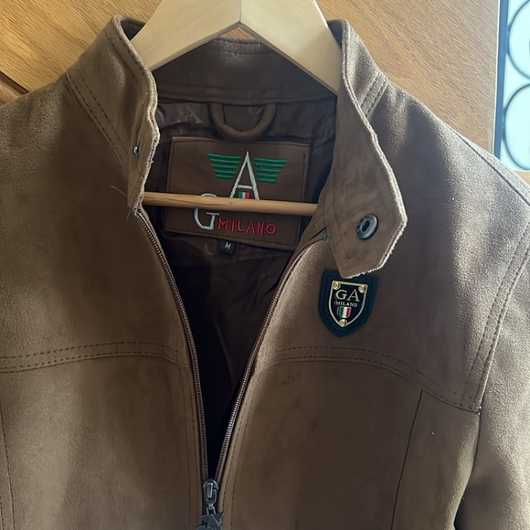 GA Milano Jacket Size Medium Brown Leather Suede Gently Worn - Picture 5 of 7